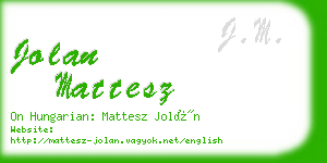 jolan mattesz business card